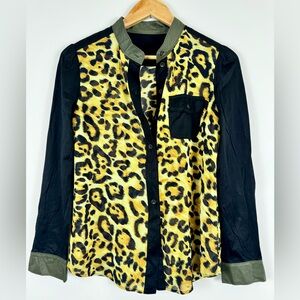 High quality button animal print shirt
